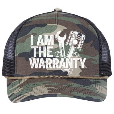 I Am The Warranty Race Car Parts Repair Guy Funny Mechanic Retro Rope Trucker Hat Cap