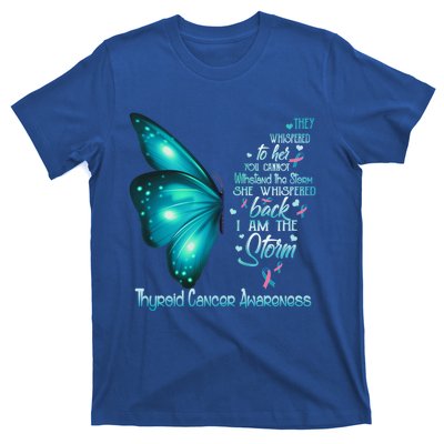 I Am The Storm Thyroid Cancer Awareness Butterfly Gift T-Shirt