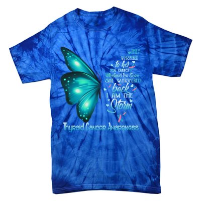 I Am The Storm Thyroid Cancer Awareness Butterfly Gift Tie-Dye T-Shirt