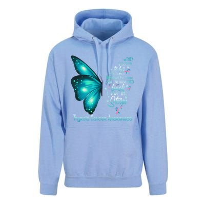 I Am The Storm Thyroid Cancer Awareness Butterfly Gift Unisex Surf Hoodie