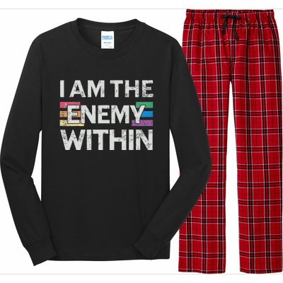 I Am The Enemy Within Lgbt Pride Gay Kamala Harris Merch Long Sleeve Pajama Set