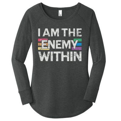 I Am The Enemy Within Lgbt Pride Gay Kamala Harris Merch Women's Perfect Tri Tunic Long Sleeve Shirt