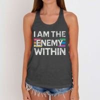 I Am The Enemy Within Lgbt Pride Gay Kamala Harris Merch Women's Knotted Racerback Tank