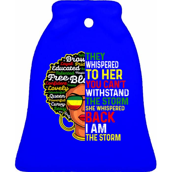 I Am The Storm Juneteenth Black History Month Gift Ceramic Bell Ornament