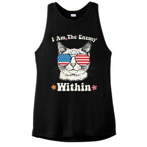 I Am The Enemy Within Cat Kamala Harris 2024 Groovy Kitty Ladies PosiCharge Tri-Blend Wicking Tank