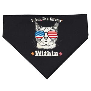 I Am The Enemy Within Cat Kamala Harris 2024 Groovy Kitty USA-Made Doggie Bandana