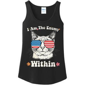 I Am The Enemy Within Cat Kamala Harris 2024 Groovy Kitty Ladies Essential Tank