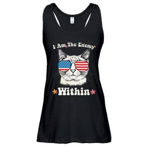 I Am The Enemy Within Cat Kamala Harris 2024 Groovy Kitty Ladies Essential Flowy Tank