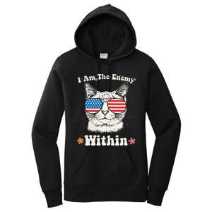 I Am The Enemy Within Cat Kamala Harris 2024 Groovy Kitty Women's Pullover Hoodie