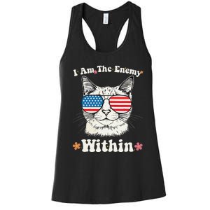 I Am The Enemy Within Cat Kamala Harris 2024 Groovy Kitty Women's Racerback Tank