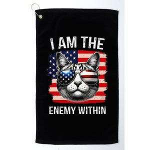 I Am The Enemy Within Funny Cat Quote Sarcastic Humor Platinum Collection Golf Towel