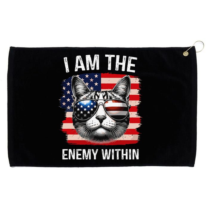 I Am The Enemy Within Funny Cat Quote Sarcastic Humor Grommeted Golf Towel