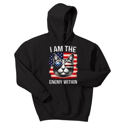 I Am The Enemy Within Funny Cat Quote Sarcastic Humor Kids Hoodie