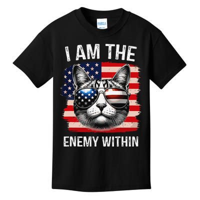 I Am The Enemy Within Funny Cat Quote Sarcastic Humor Kids T-Shirt