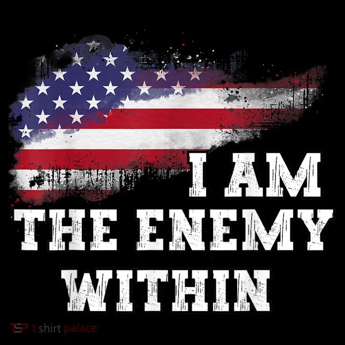 I Am The Enemy Within Drawstring Bag