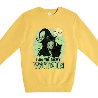 I Am The Enemy Within Funny Kamala Trump 2024 Premium Crewneck Sweatshirt