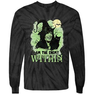 I Am The Enemy Within Funny Kamala Trump 2024 Tie-Dye Long Sleeve Shirt