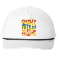 I Am The Enemy Within America Funny I Am The Enemy Within Snapback Five-Panel Rope Hat