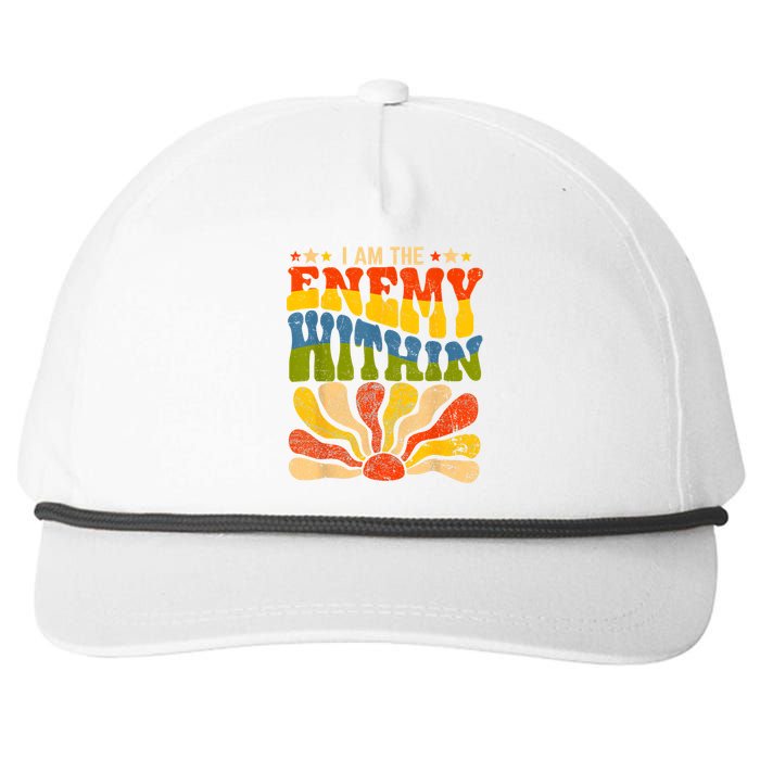 I Am The Enemy Within America Funny I Am The Enemy Within Snapback Five-Panel Rope Hat