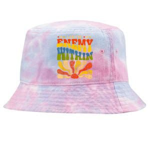 I Am The Enemy Within America Funny I Am The Enemy Within Tie-Dyed Bucket Hat