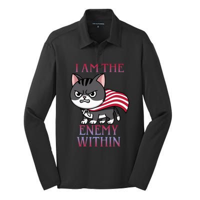 I Am The Enemy Within Kamala Harris 2024 Silk Touch Performance Long Sleeve Polo