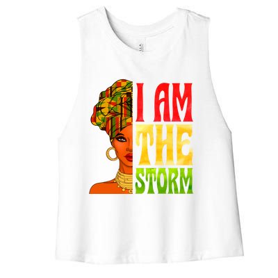 I Am The Storm Juneteenth Black Pride Freedom Black History Great Gift Women's Racerback Cropped Tank