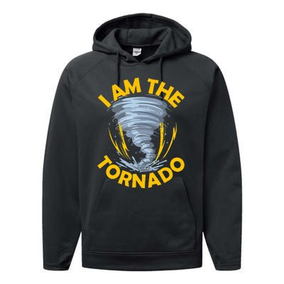 I Am The Storm Twister Tornado Hurricane Meteorologist Performance Fleece Hoodie