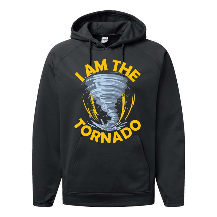 I Am The Storm Twister Tornado Hurricane Meteorologist Performance Fleece Hoodie