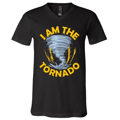 I Am The Storm Twister Tornado Hurricane Meteorologist V-Neck T-Shirt