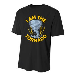 I Am The Storm Twister Tornado Hurricane Meteorologist Youth Performance Sprint T-Shirt