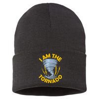 I Am The Storm Twister Tornado Hurricane Meteorologist Sustainable Knit Beanie