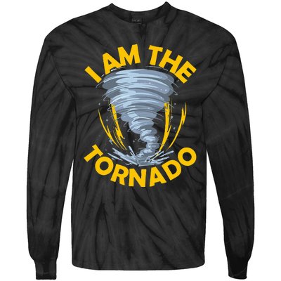 I Am The Storm Twister Tornado Hurricane Meteorologist Tie-Dye Long Sleeve Shirt