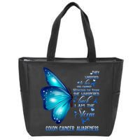 I Am The Storm Colon Cancer Awareness Butterfly Zip Tote Bag