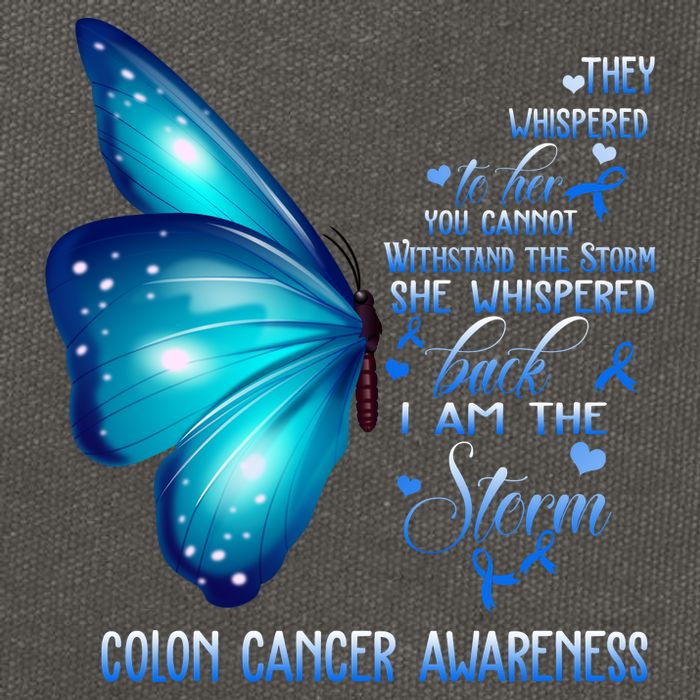 I Am The Storm Colon Cancer Awareness Butterfly Cotton Canvas Backpack