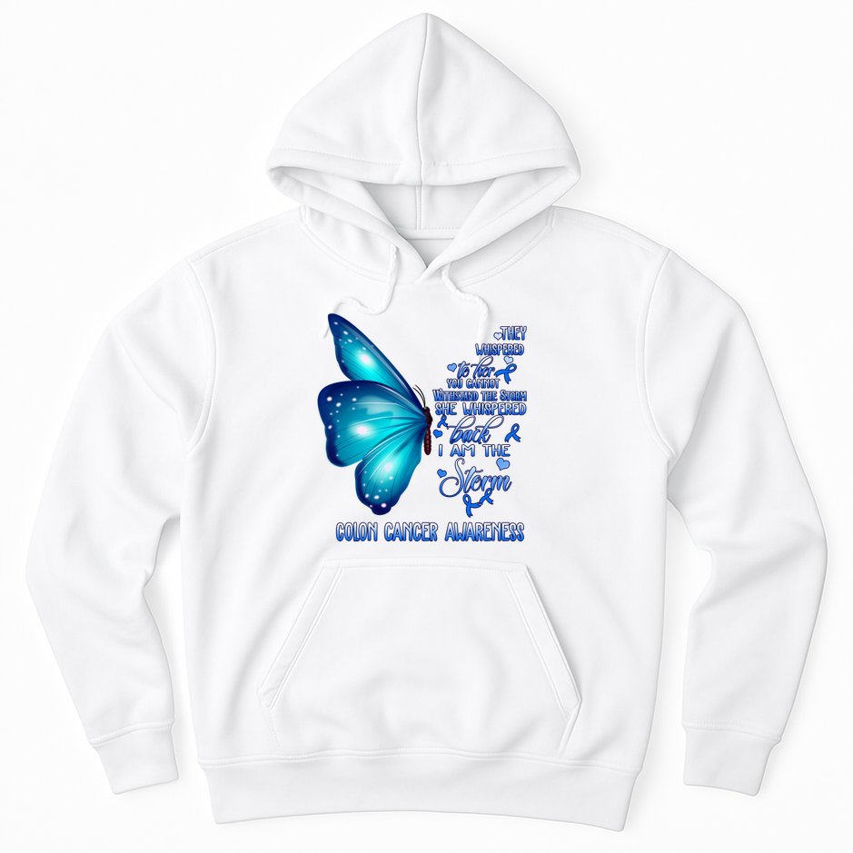 I Am The Storm Colon Cancer Awareness Butterfly Hoodie