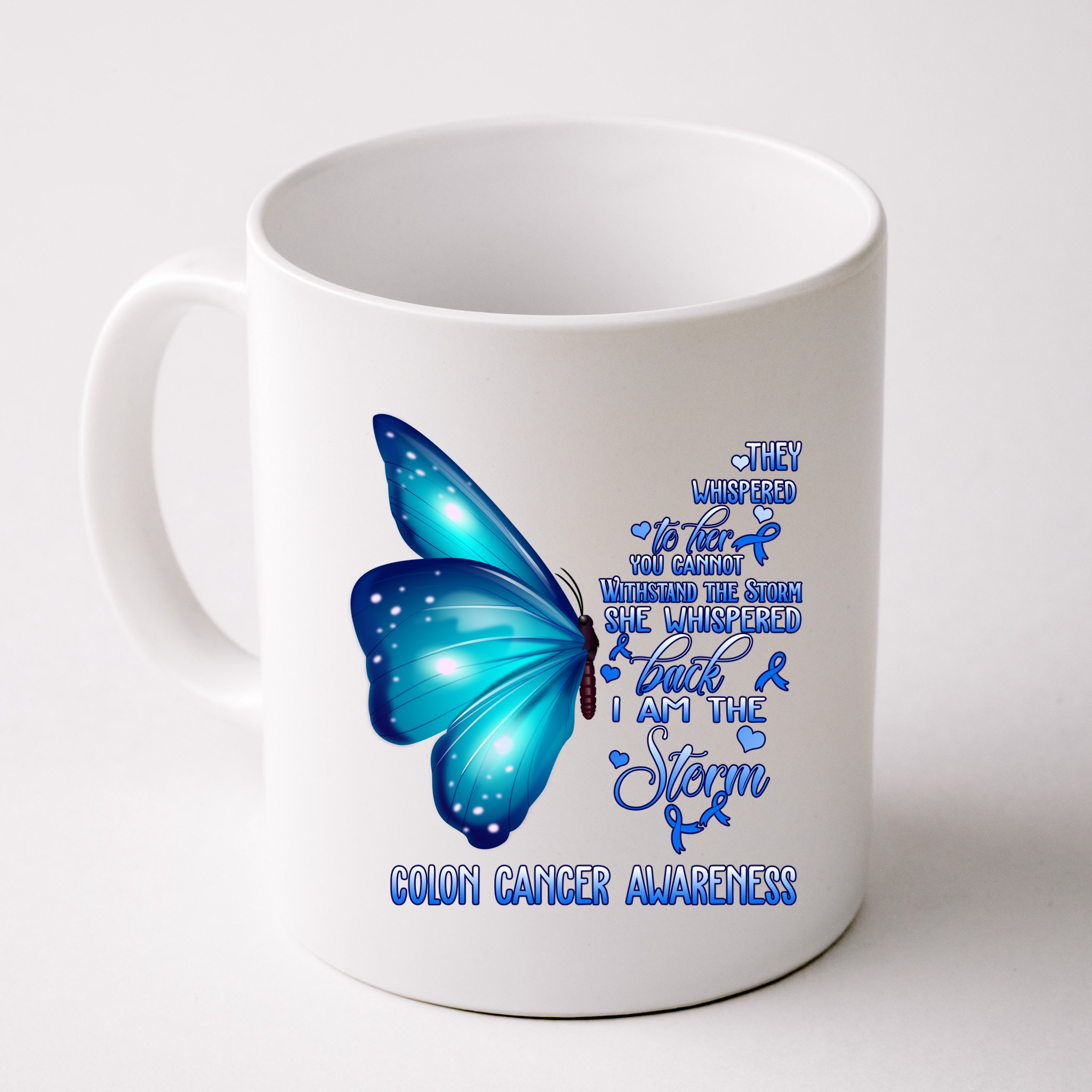 I Am The Storm Colon Cancer Awareness Butterfly Mug
