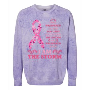 I Am The Storm Breast Cancer Ribbon Colorblast Crewneck Sweatshirt