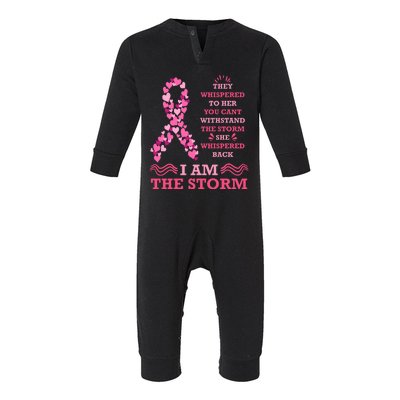 I Am The Storm Breast Cancer Ribbon Infant Fleece One Piece