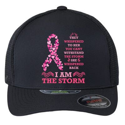 I Am The Storm Breast Cancer Ribbon Flexfit Unipanel Trucker Cap