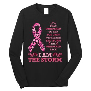 I Am The Storm Breast Cancer Ribbon Long Sleeve Shirt