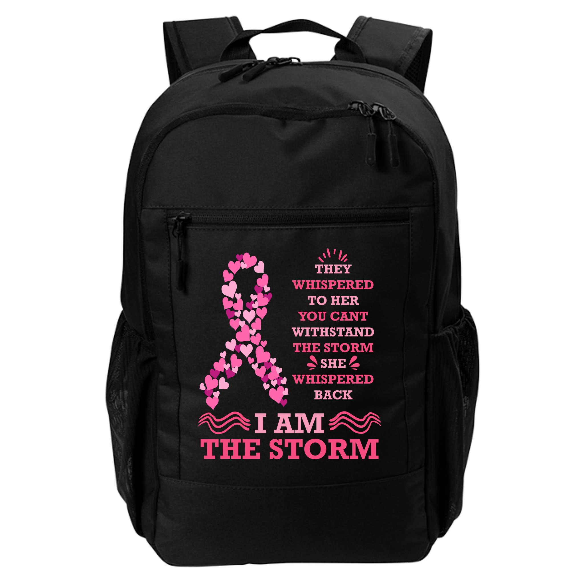 I Am The Storm Breast Cancer Ribbon Backpack