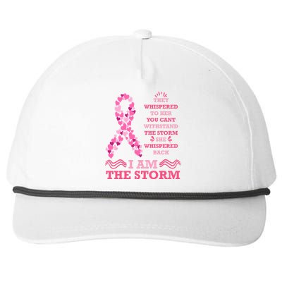 I Am The Storm Breast Cancer Ribbon Snapback Five-Panel Rope Hat