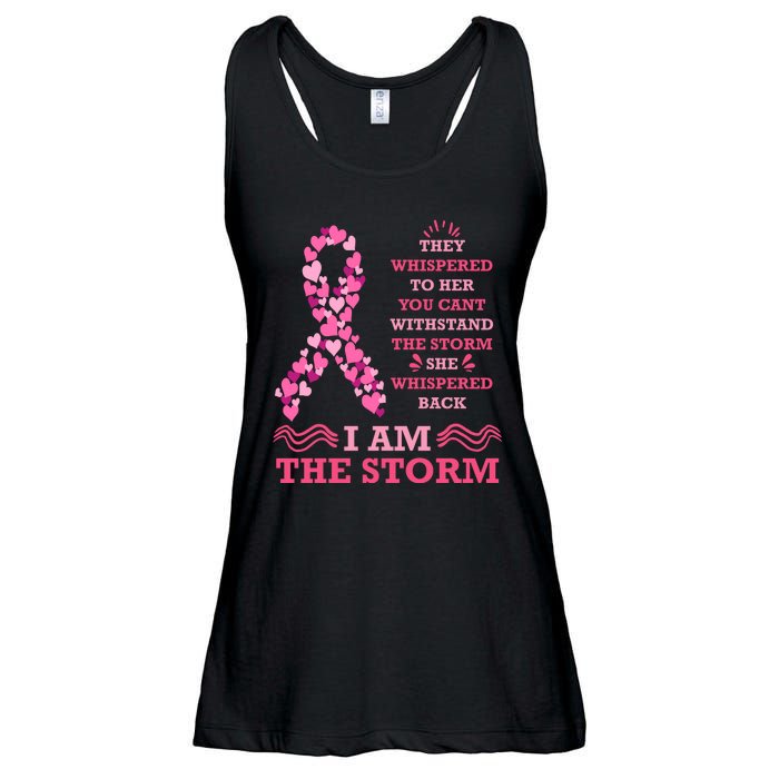 I Am The Storm Breast Cancer Ribbon Ladies Essential Flowy Tank