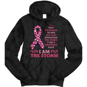 I Am The Storm Breast Cancer Ribbon Tie Dye Hoodie