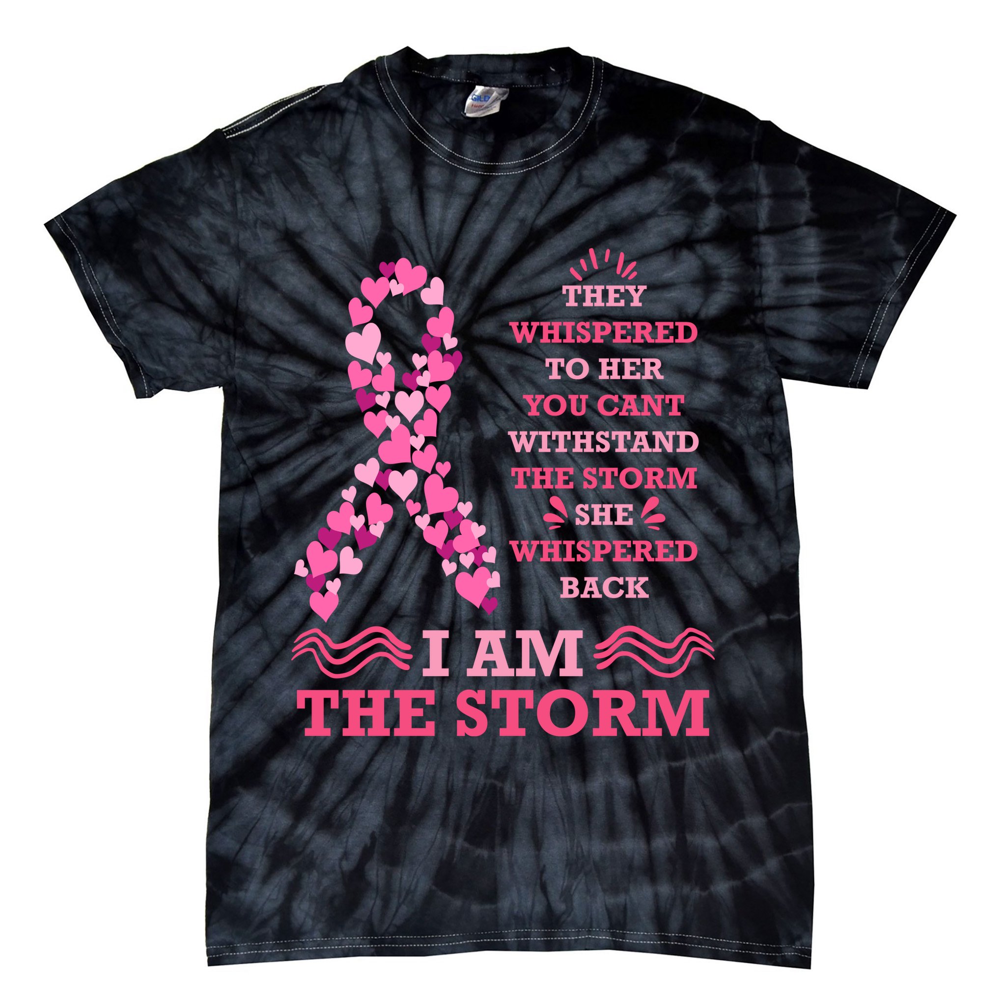 I Am The Storm Breast Cancer Ribbon Tie-Dye T-Shirt