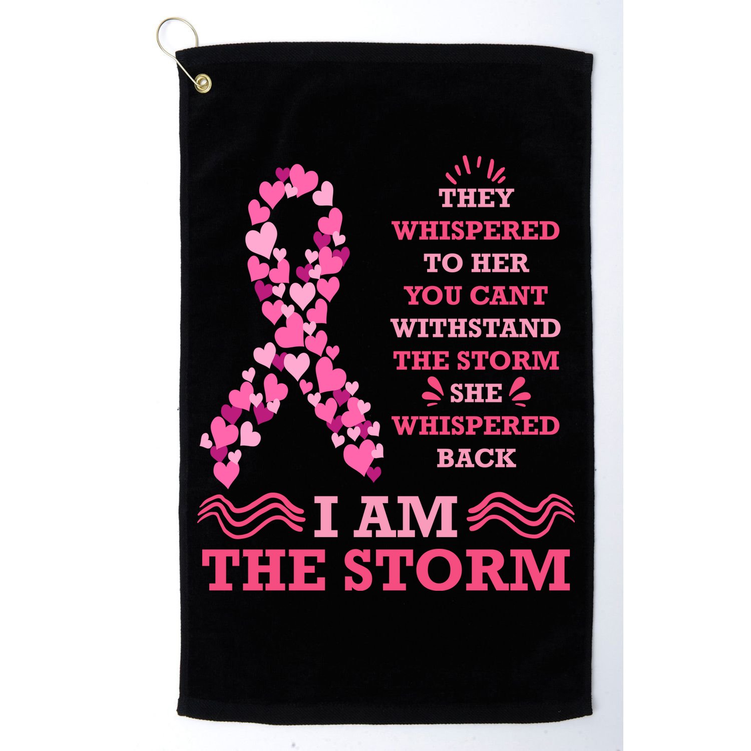 I Am The Storm Breast Cancer Ribbon Golf Towel