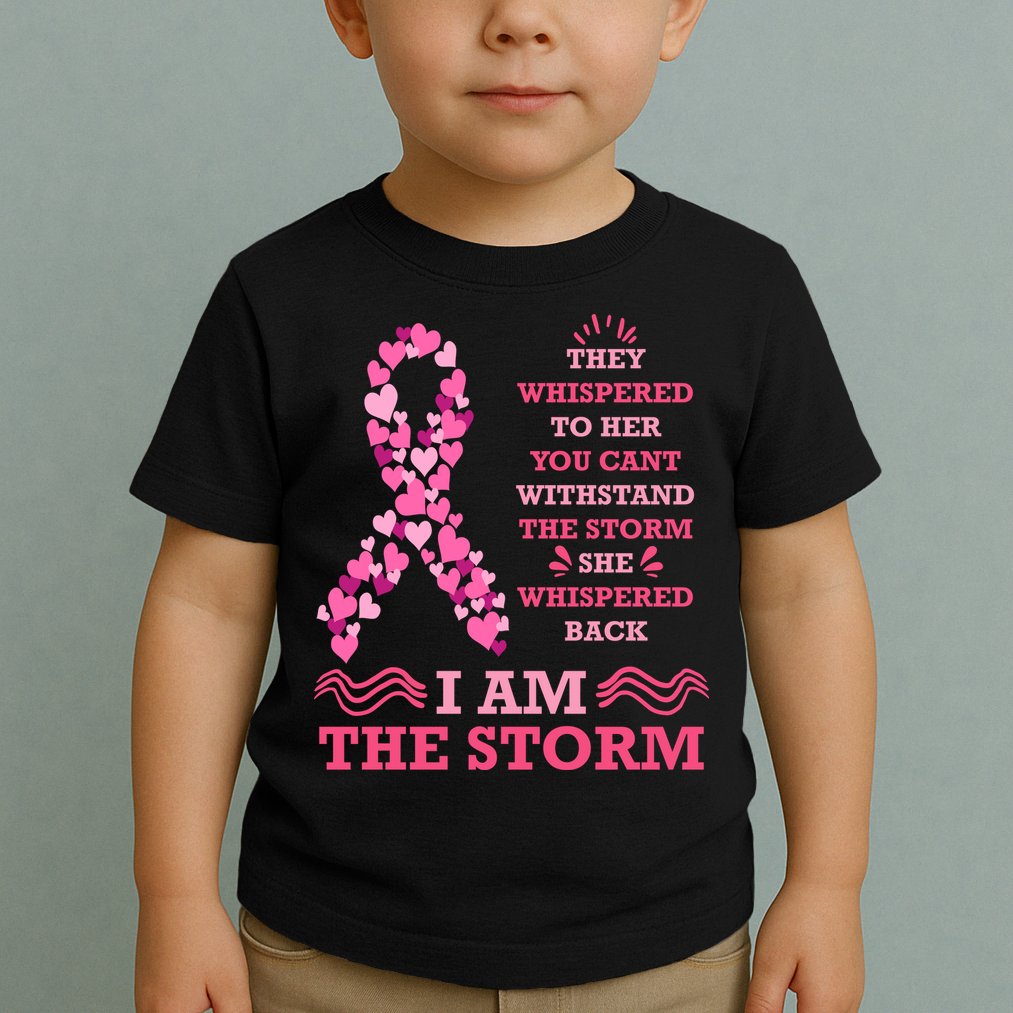 I Am The Storm Breast Cancer Ribbon Toddler T-Shirt