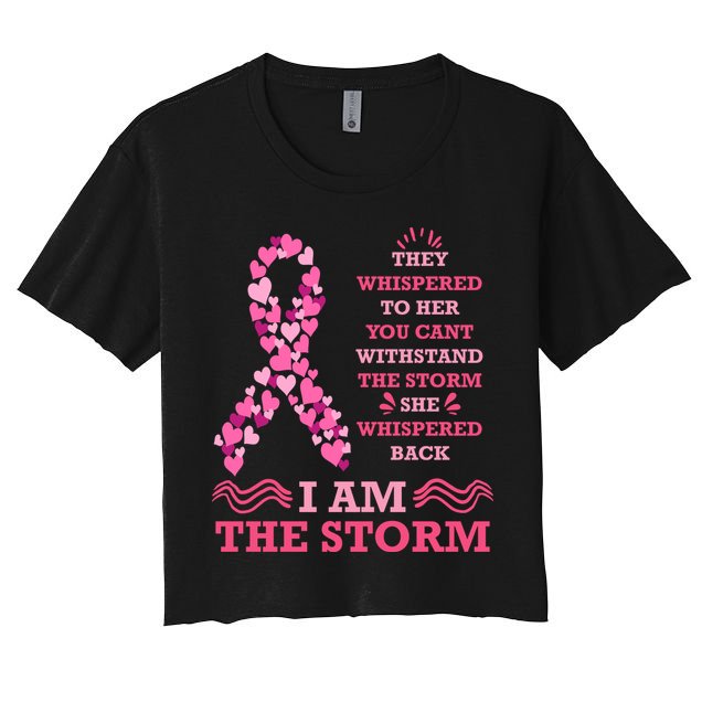 I Am The Storm Breast Cancer Ribbon Crop Top