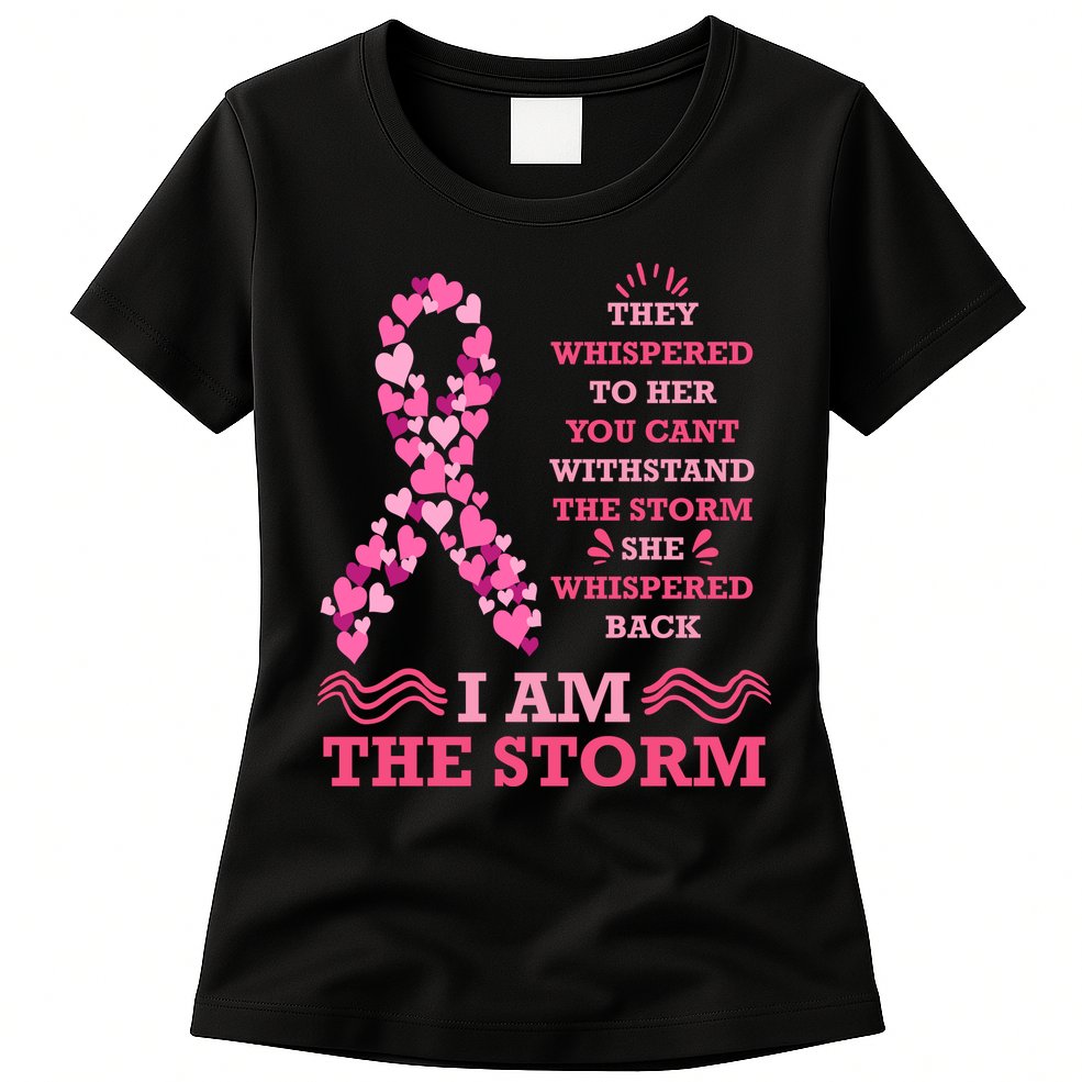 I Am The Storm Breast Cancer Ribbon Womens T-Shirt