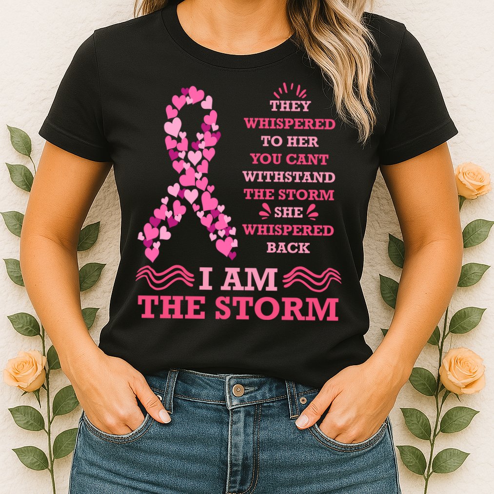 I Am The Storm Breast Cancer Ribbon Womens T-Shirt